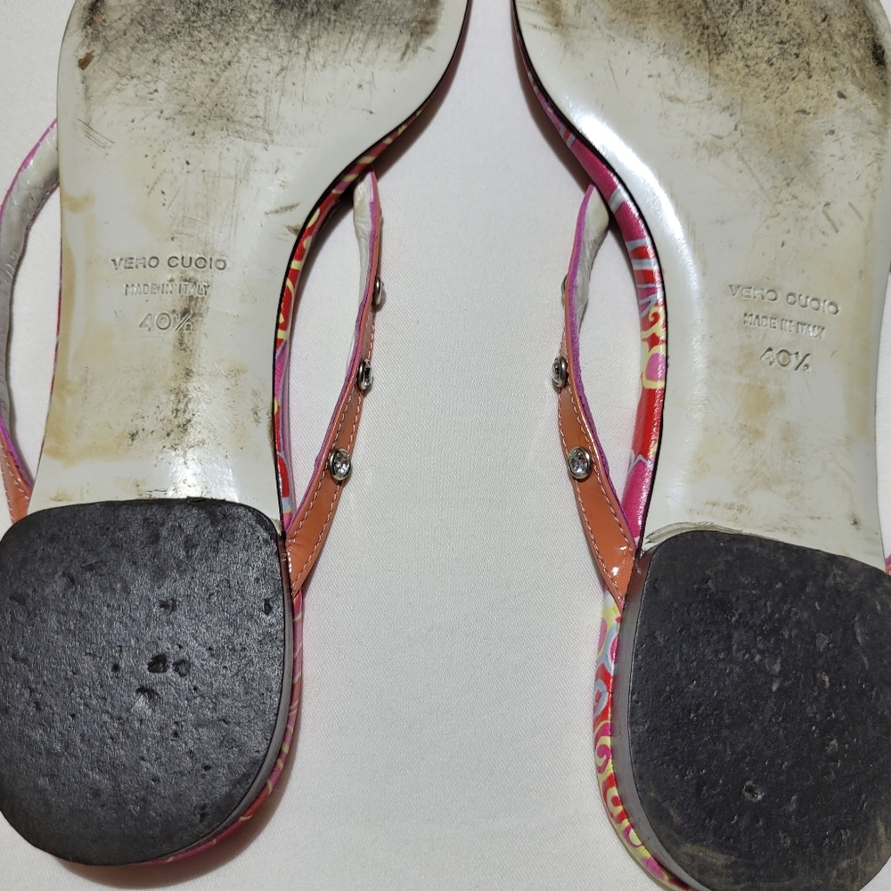 Dolce & Gabbana Pink & Orange Flip Flops with dust bags - Picture 11 of 12